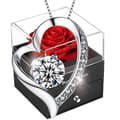 Miniatyrbild 1 av 6: Eternal Rose med, Kvinnors Halsband Box of Roses, Hjärthänge, Present till henne till jul, alla hjärtans dag, mors dag