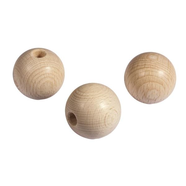 Kulor i trä ø 30 mm halvgenomgående - 4 stycken