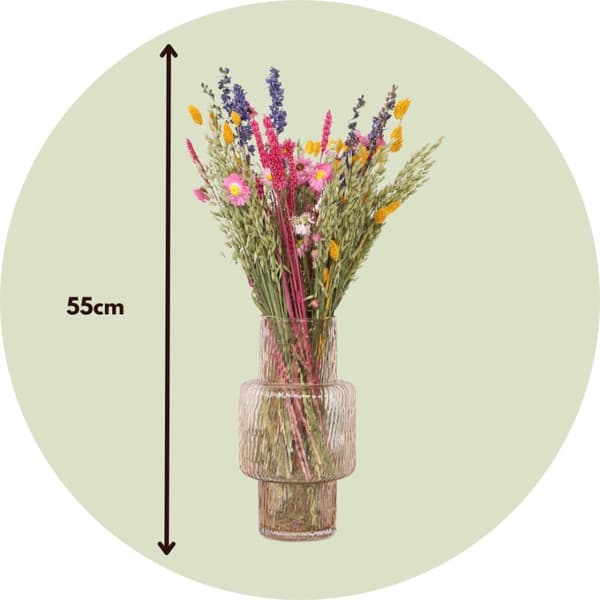 Buket 'Trendy Vibrant' - Tørrede blomster - Højde 55cm