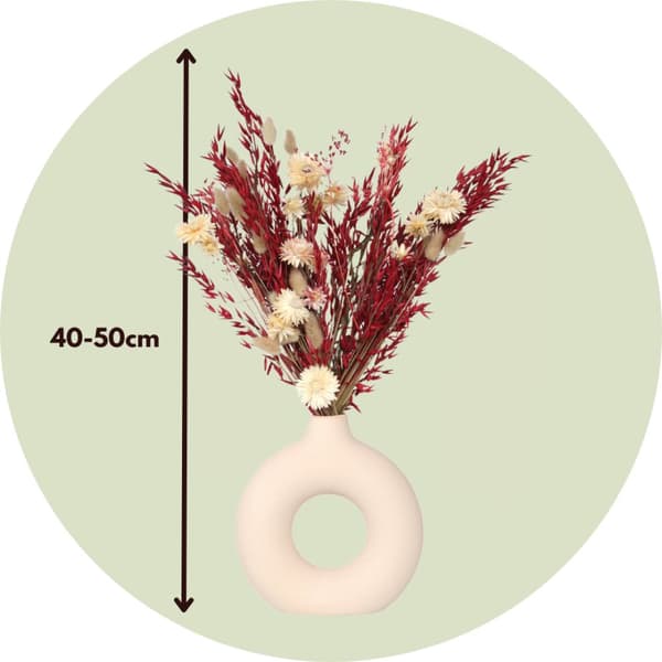 Buket 'Loose Fit Lady Bird' - Tørrede blomster - Højde 50cm