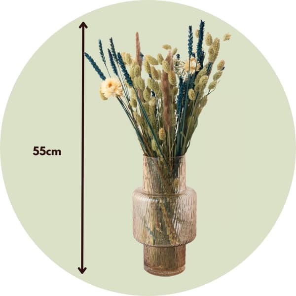 Buket 'Trendy Cool' - Tørrede blomster - Højde 55cm