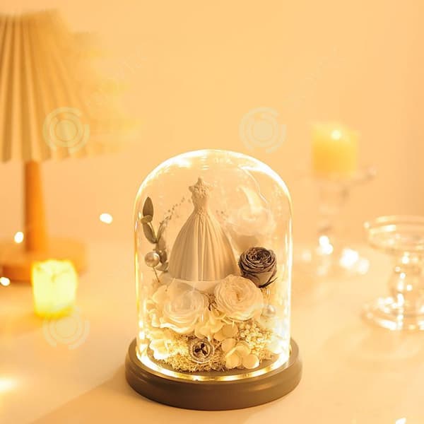INN® Confession Wedding Eternal Flower Rose Glaslock Alla hjärtans dag present till flickvän Födelsedagsfest Kreativ gåva