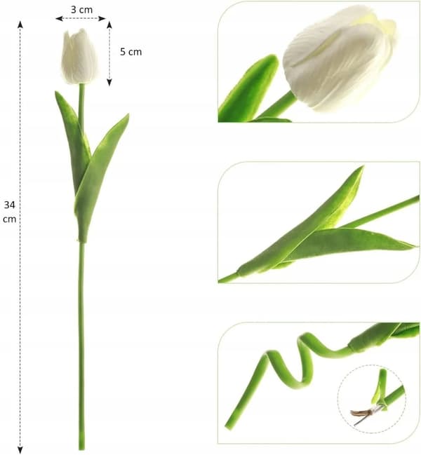 Skumtulpaner Konstgjorda Blommor Naturtrogna 34 cm 9st
