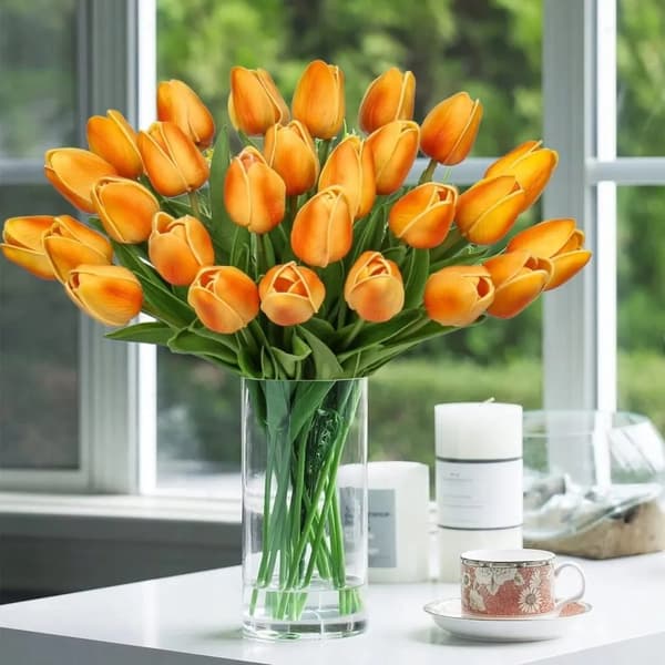 Skum Tulipaner Kunstige Blomster Naturtro 34 cm 9stk