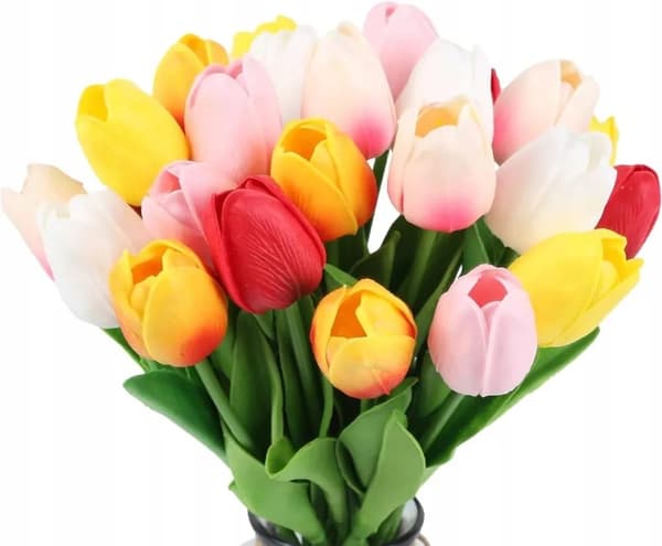 Skum Tulipaner Kunstige Blomster Naturtro 34 cm 9stk