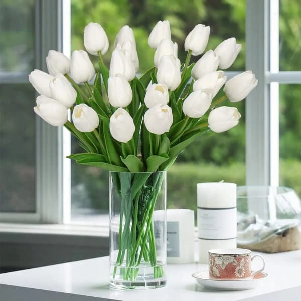 Skum Tulipaner Kunstige Blomster Naturtro 34 cm 9stk