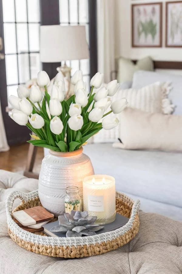 Skum Tulipaner Kunstige Blomster Naturtro 34 cm 9stk