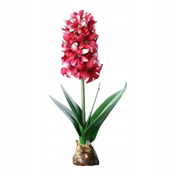 KUNSTIG HYACINT MED BLADE OG LØG 31 cm naturtro