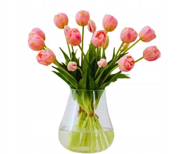 Silikonegummi tulipaner 40 cm 5 stk naturtro hvide