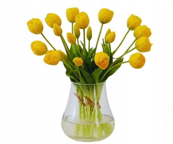 Silikonegummi tulipaner 40 cm 5 stk rød-orange som om de er i live