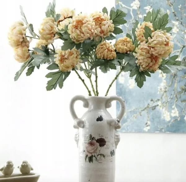Konstgjord krysantemumbukett Blommor för alla helgons dag 60 cm