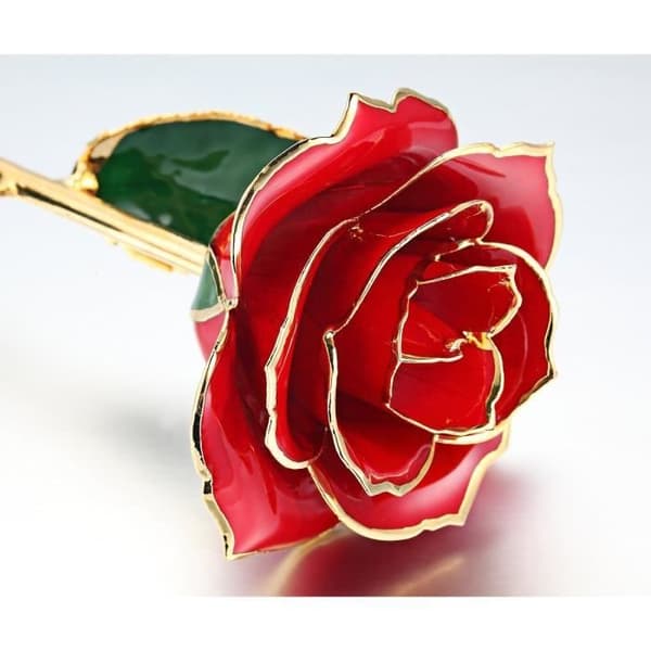24K roséguldpläterad kronblad Elegant, ganska romantisk blomsterpresent för alla hjärtans dag, mors dag, födelsedag