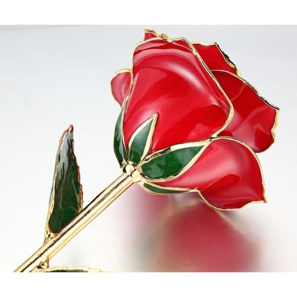 24K roséguldpläterad kronblad Elegant, ganska romantisk blomsterpresent för alla hjärtans dag, mors dag, födelsedag