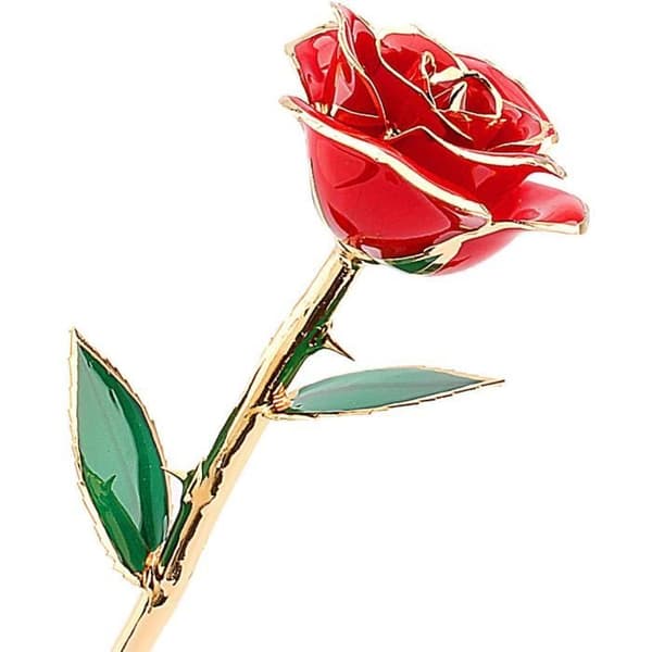 24K roséguldpläterad kronblad Elegant, ganska romantisk blomsterpresent för alla hjärtans dag, mors dag, födelsedag