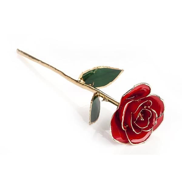 24K roséguldpläterad kronblad Elegant, ganska romantisk blomsterpresent för alla hjärtans dag, mors dag, födelsedag