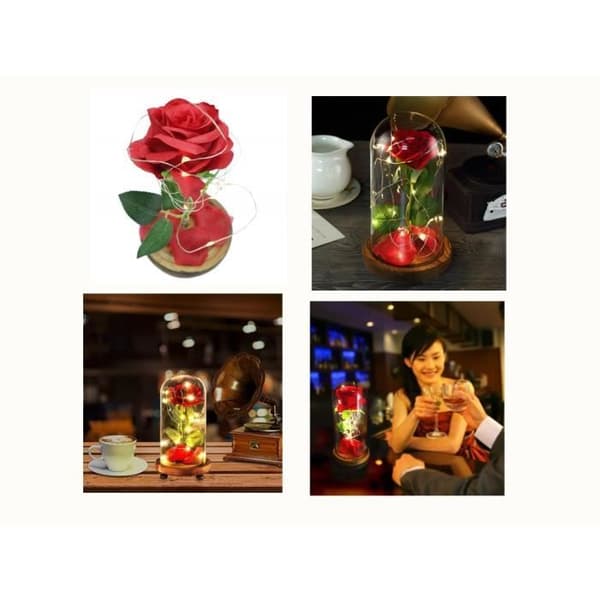 Eternal Rose och LED-ljus "Beauty and the Beast"