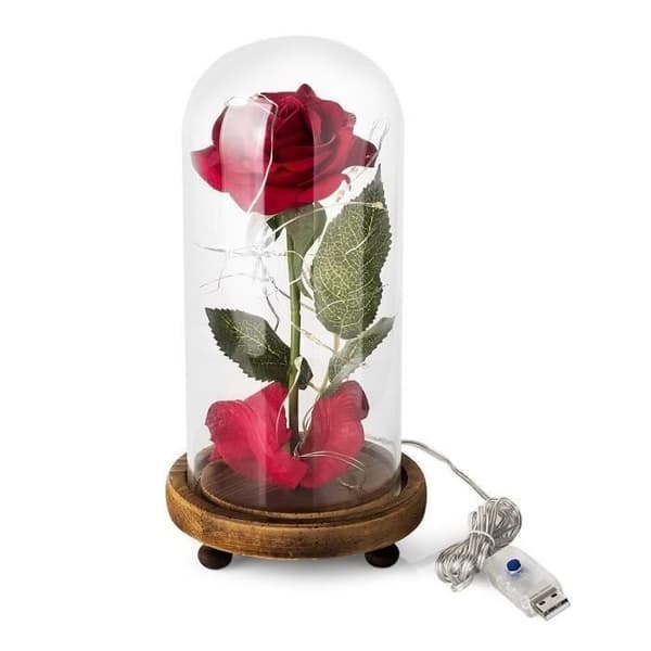 Eternal Rose och LED-ljus "Beauty and the Beast"