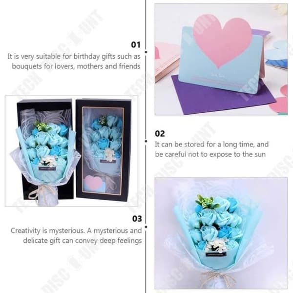 TD® Konserverad blomma Alla hjärtans dag Romantisk gåva Tvål Blomma Kreativ Tvål Rose Bukett Presentset