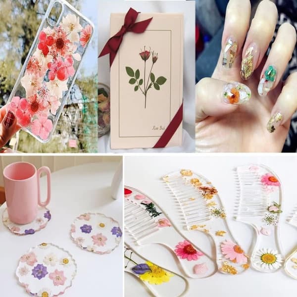 Torkade Pressade Blommor – Blomsterset för DIY Ljus, Epoxy Resin Smycken, Hängen, Scrapbooking & Dekorativa Hantverk