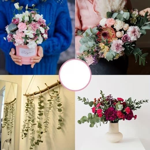 Kunstig blomsterbuket Eukalyptus tørret 43 cm - 20 stk-naturlige tørrede blomster til bryllupper og boligindretning