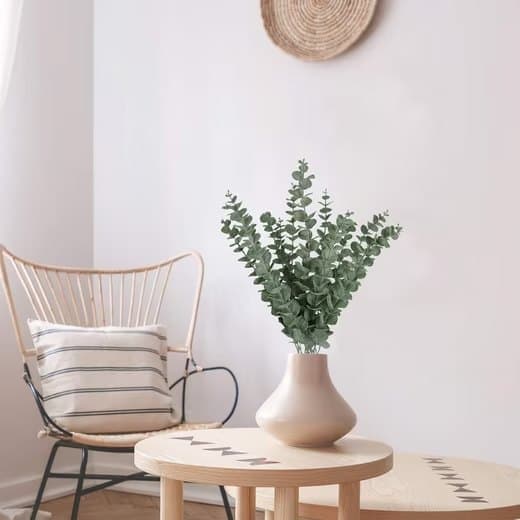 Keinotekoinen kukkakimppu Eukalyptus kuivattu 43 cm - 20kpl-Luonnolliset kuivatut kukat häihin ja kodin sisustukseen