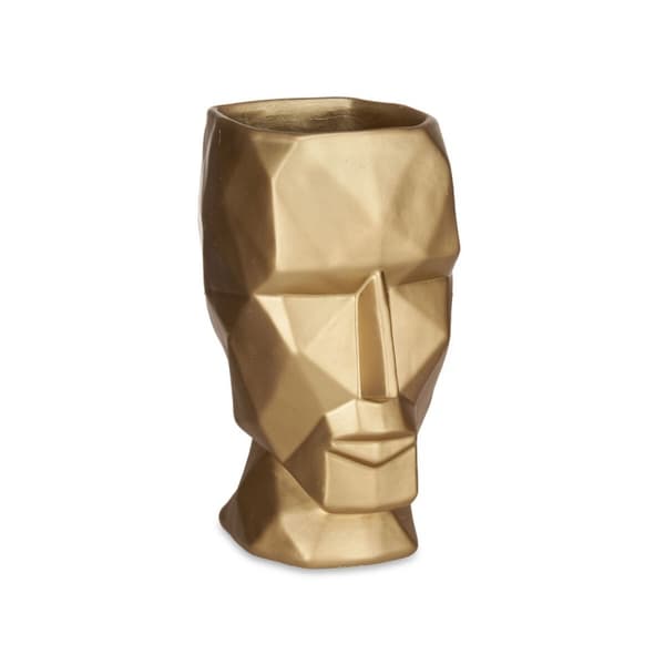 Vas 3D Ansikte Gyllene Polyresin 12 x 24,5 x 16 cm (4 antal)