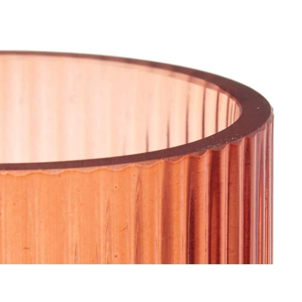 Vas Ränder Orange Glas 9,5 x 16,5 x 9,5 cm (8 antal)