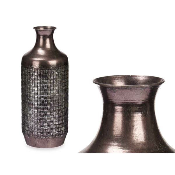 Vas Silvrig Metall 16 x 42 x 16 cm (4 antal) Med relief