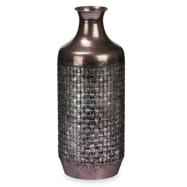 Vas Silvrig Metall 16 x 42 x 16 cm (4 antal) Med relief