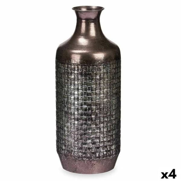 Vas Silvrig Metall 16 x 42 x 16 cm (4 antal) Med relief
