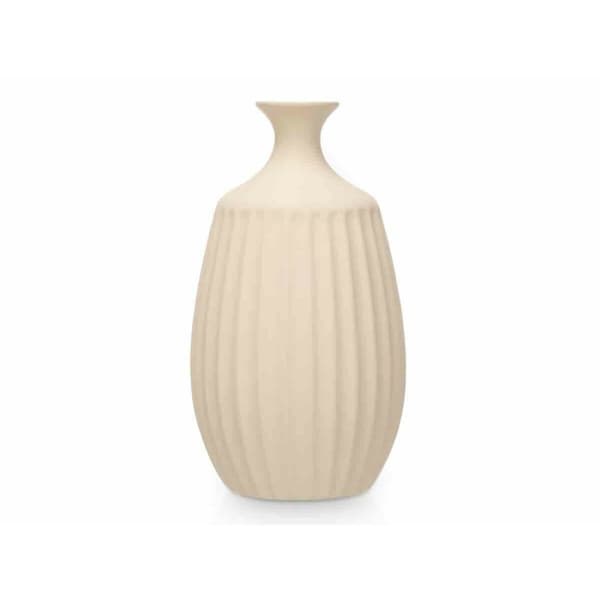 Vas Beige Keramik 21 x 39 x 21 cm (2 antal) Ränder