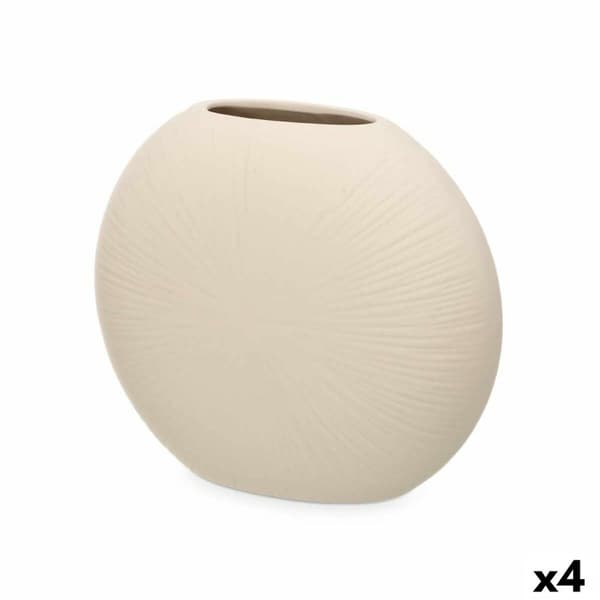 Vas Beige Keramik 29 x 26 x 11 cm (4 antal) Rund