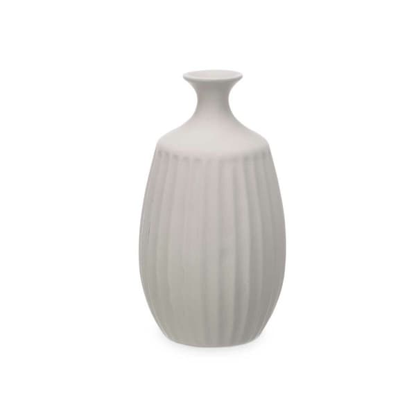 Vas Grå Keramik 21 x 39 x 21 cm (2 antal) Ränder
