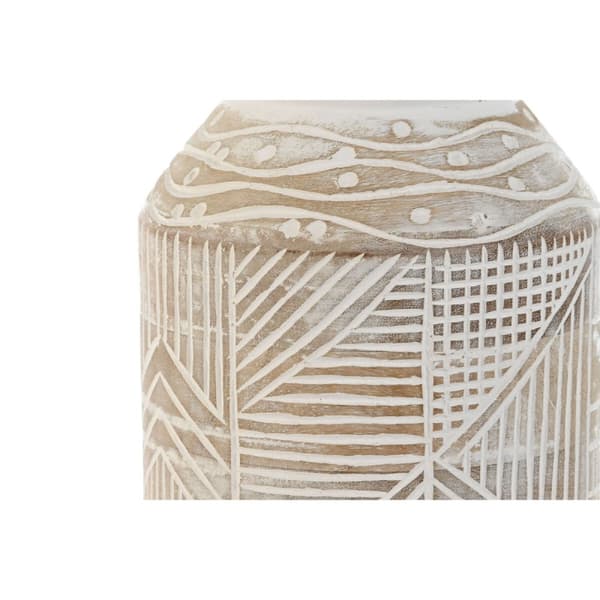 Vas Home ESPRIT Vit Naturell Mangoträ Kolonial 15 x 15 x 38 cm