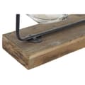 Miniatyrbild 4 av 4: Vas DKD Home Decor Svart Naturell Metall Glas Paulowniaträ 49 x 11 x 27 cm (3 Delar)