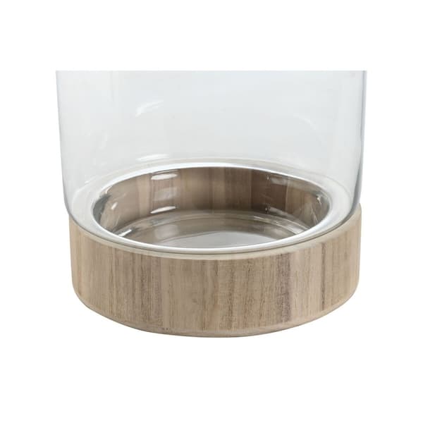 Vas Home ESPRIT Transparent Naturell Trä Glas 21 x 21 x 42 cm