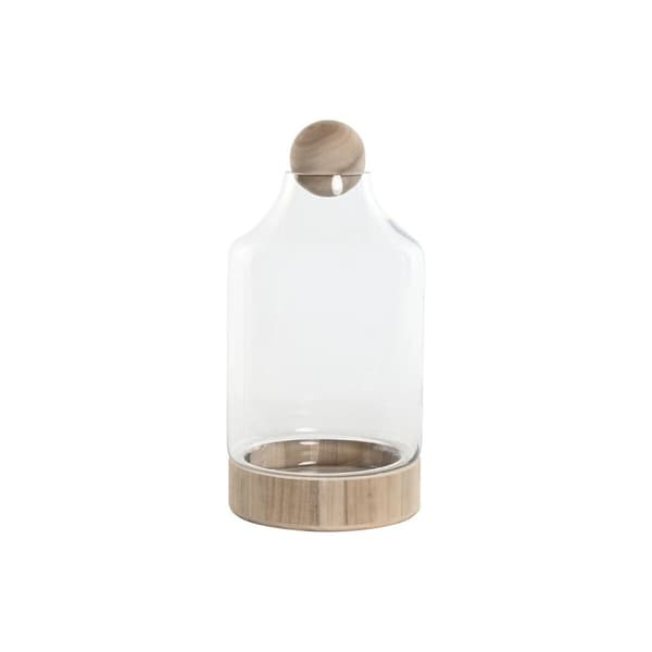 Vas Home ESPRIT Transparent Naturell Trä Glas 21 x 21 x 42 cm
