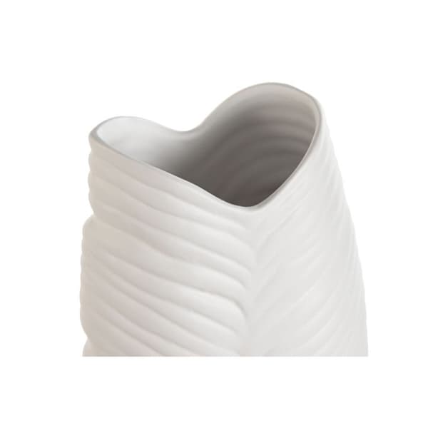 Vas Home ESPRIT Vit Stengods Tropiskt Löv av en växt 21 x 10 x 50 cm