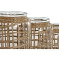Miniatyrbild 2 av 3: Vas Home ESPRIT Naturell Glas 16,5 x 16,5 x 27 cm (3 Delar)