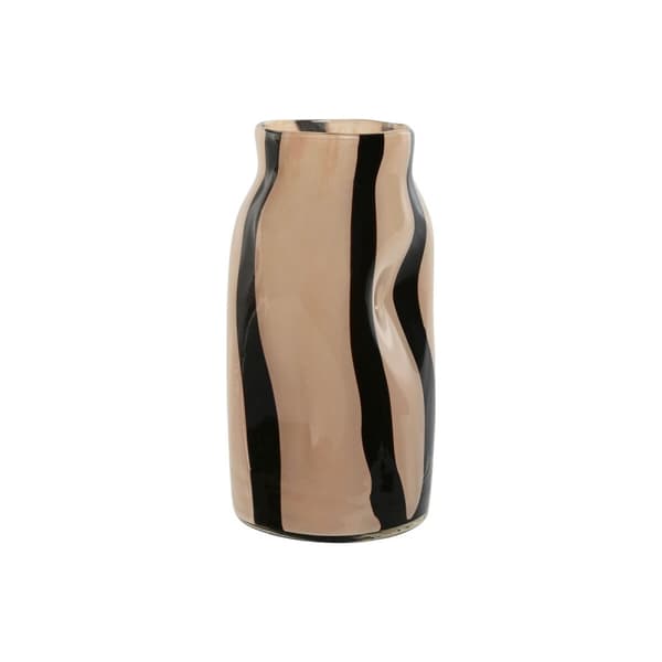 Vas Home ESPRIT Svart Kräm Glas Modern 15 x 15 x 29,2 cm