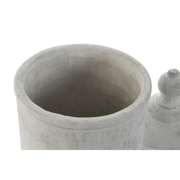 Vas Home ESPRIT Grå Cement Orientalisk 15 x 15 x 25 cm