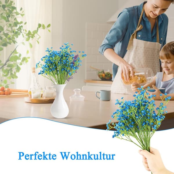 6-pack konstgjorda brudslöjsbuketter, konstgjorda nejlikor, dekorationsblommor, lämpliga för bröllop och heminredning