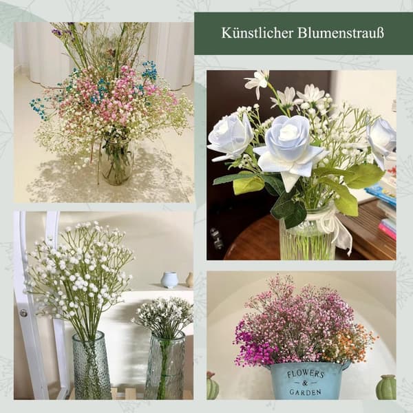 6-pack konstgjorda brudslöjsbuketter, konstgjorda nejlikor, dekorationsblommor, lämpliga för bröllop och heminredning