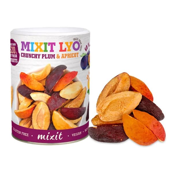 Rapeita pakastekuivattuja hedelmiä, luumuja ja aprikooseja 65 g