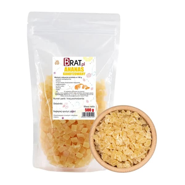 Kanderade ananasbitar 500 g