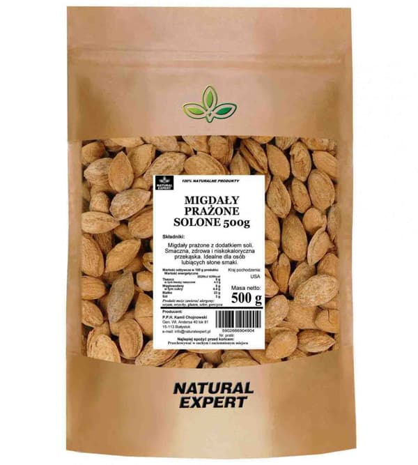 ROSTAD SALTAD MANDLAR MED SKAL 500 g