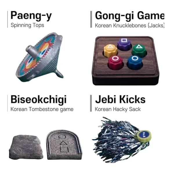 Squid Game 2 -pelisetti - 5 korealaista peliä, mukaan lukien Gonggi.