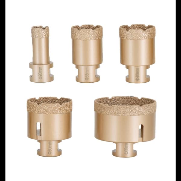 MSW - Diamantborr - Set - För vinkelslipar - 20 / 35 / 40 / 50 / 68 mm - Diamantkapskiva 115 mm