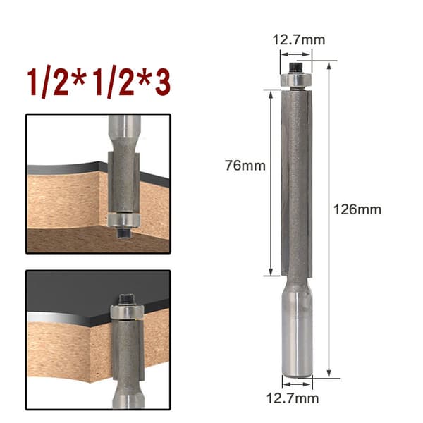 INF Karbidkantkutter 1/2"x1/2"x1-1/2" Sølv - For trebearbeiding Model 3