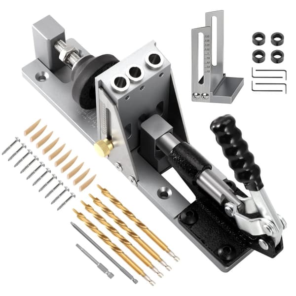 Højpræcisions Lomme Hul Jig Kit, Justerbar og Holdbar Metal Konstruktion, Komplet Træbearbejdnings Værktøjssæt,Sølv